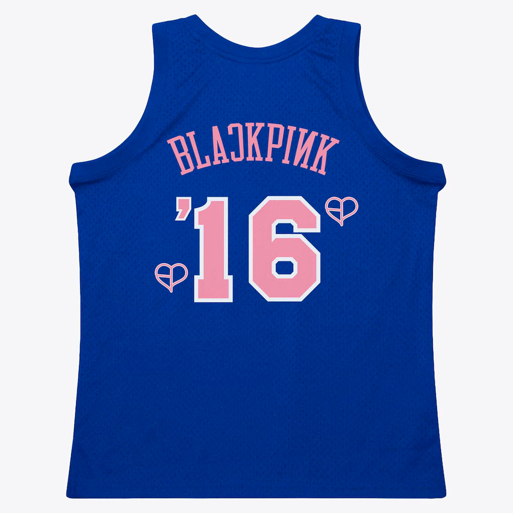 Kdoa NY.Knicks Mitchell & Ness x BLACKPINK Blue Hardwood Classics Swingman Jerseys - Limited Edition