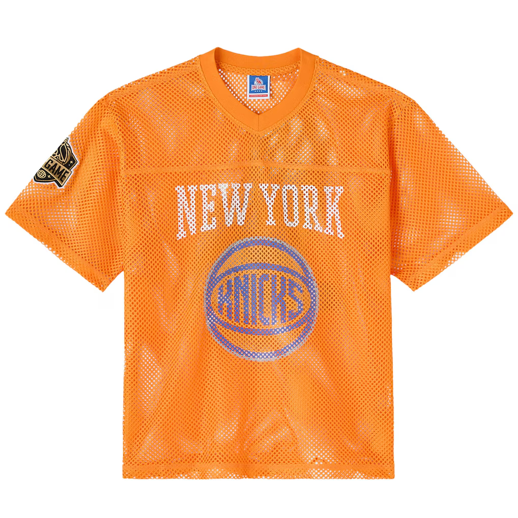 Kdoa NY.Knicks OVO x  Orange Mesh Football Fashion Jerseys