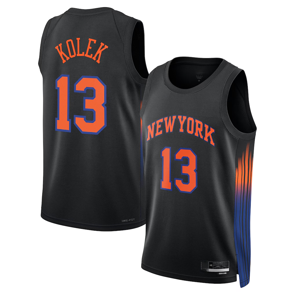 Kdoa NY.Knicks #13 Tyler Kolek Jordan Brand Black Swingman Jerseys - Statement Edition