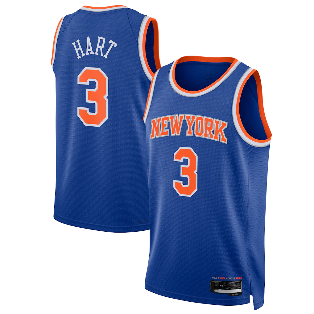 Kdoa NY.Knicks #3 Josh Hart Blue Swingman Player Jerseys - Icon Edition