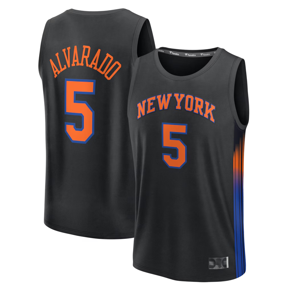 Kdoa NY.Knicks #5 Jose Alvarado  Black Fast Break Replica Jerseys - Statement Edition