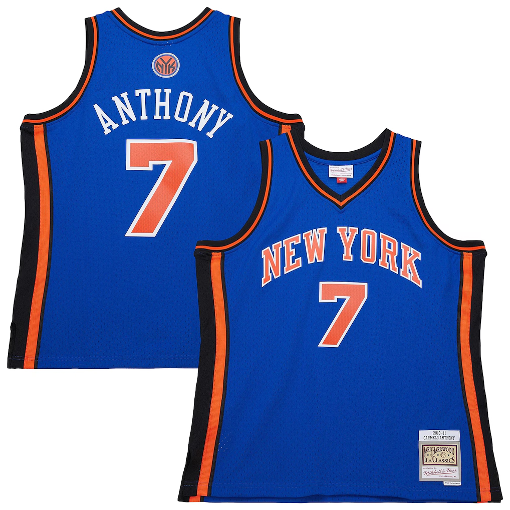 Kdoa NY.Knicks #7 Carmelo Anthony Mitchell & Ness Blue 201011 Swingman Jerseys