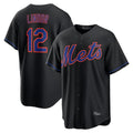 Kdoa NY.Mets #12 Francisco Lindor Player Black Alternate Home Game Stitched Jerseys