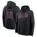 Kdoa NY.Mets #12 Francisco Lindor Player Black Club Pullover Hoodie Game Stitched Jerseys