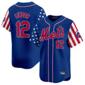 Kdoa NY.Mets #12 Francisco Lindor Player Royal 2025 Independence Day Vapor Premier Limited  Stitched Jerseys