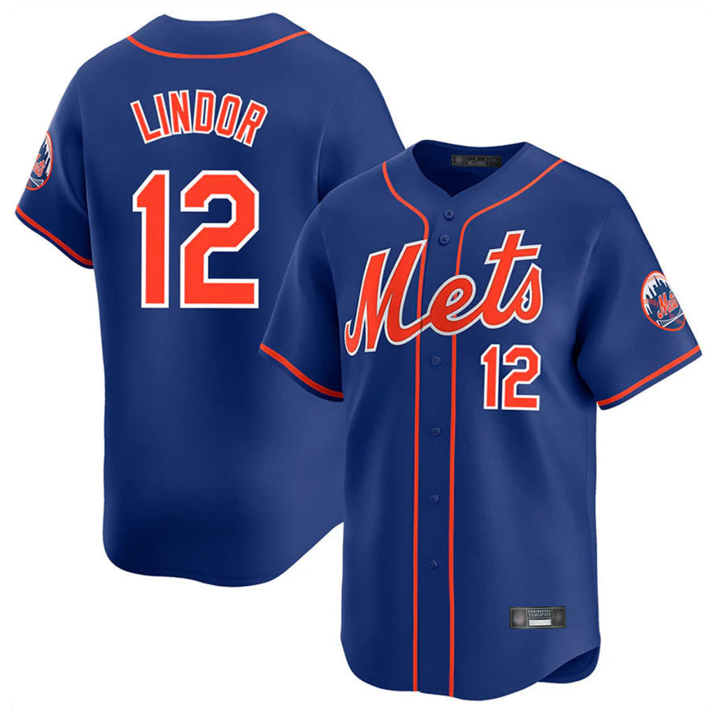 Kdoa NY.Mets #12 Francisco Lindor Player Royal Home Limited Stitched Jerseys