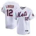 Kdoa NY.Mets #12 Francisco Lindor Player White Home Limited Stitched Jerseys