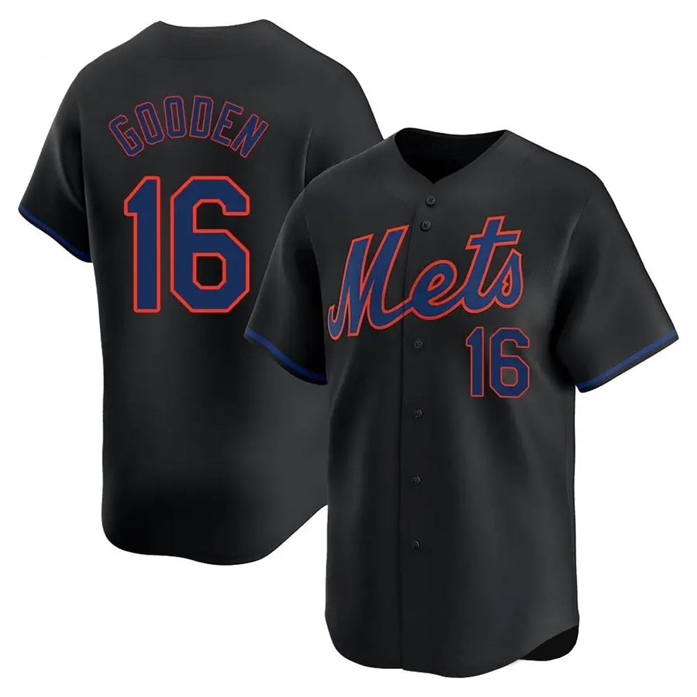 Kdoa NY.Mets #16 Dwight Gooden Player Black Alternate Home Limited Stitched Jerseys