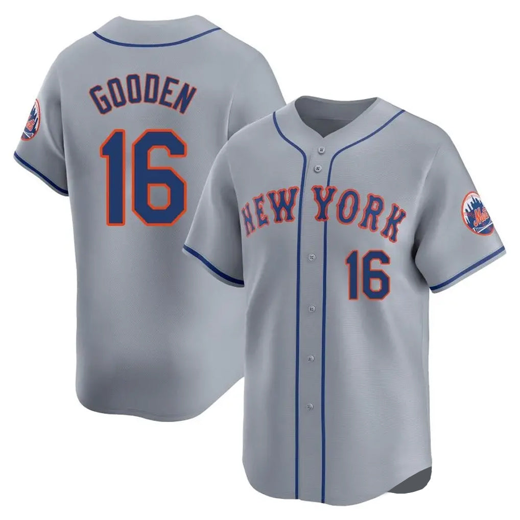 Kdoa NY.Mets #16 Dwight Gooden Player Gray Road Limited Home Stitched Jerseys