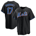 Kdoa NY.Mets #17 Keith Hernandez Player Black Replica Home Game Stitched Jerseys