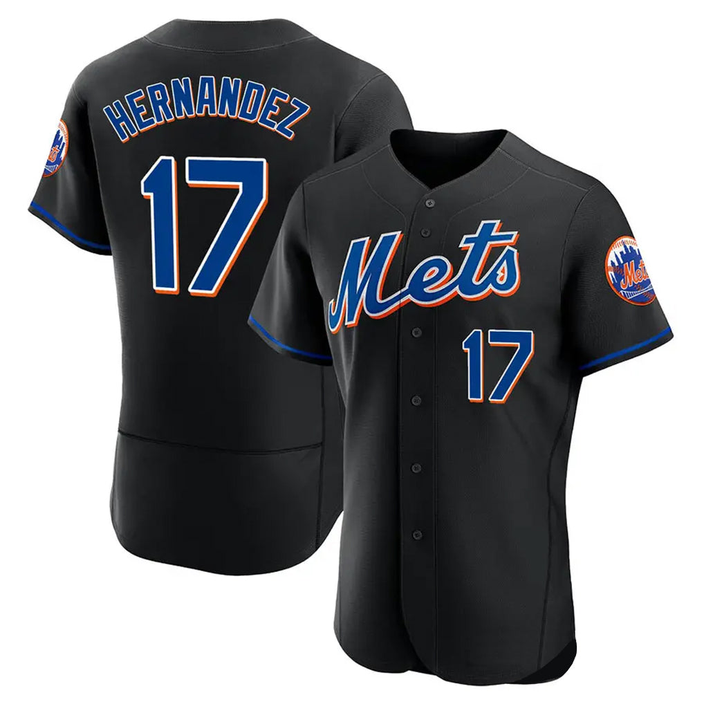 Kdoa NY.Mets #17 Keith Hernandez Player Black Replica Home Limited Elite Stitched Jerseys