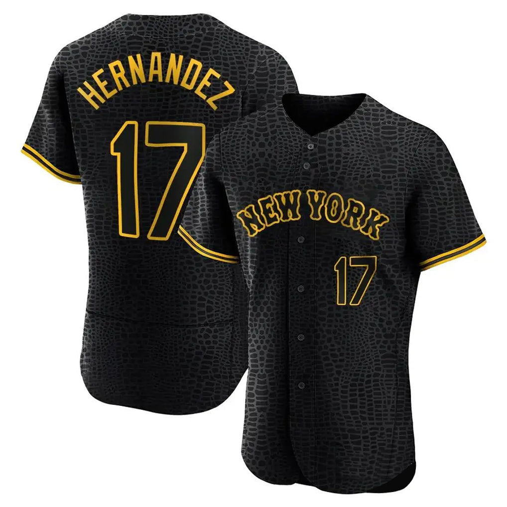 Kdoa NY.Mets #17 Keith Hernandez Player Black Snake Skin City Home Limited Elite Stitched Jerseys