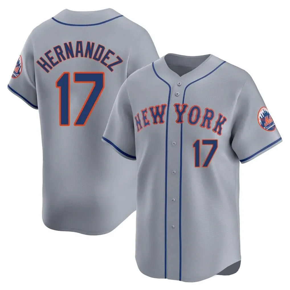 Kdoa NY.Mets #17 Keith Hernandez Player Gray Road Limited Home Stitched Jerseys