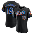 Kdoa NY.Mets #18 Darryl Strawberry Player Black Replica Home Limited Elite Stitched Jerseys