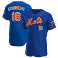 Kdoa NY.Mets #18 Darryl Strawberry Player Royal Limited Elite Home Stitched Jerseys