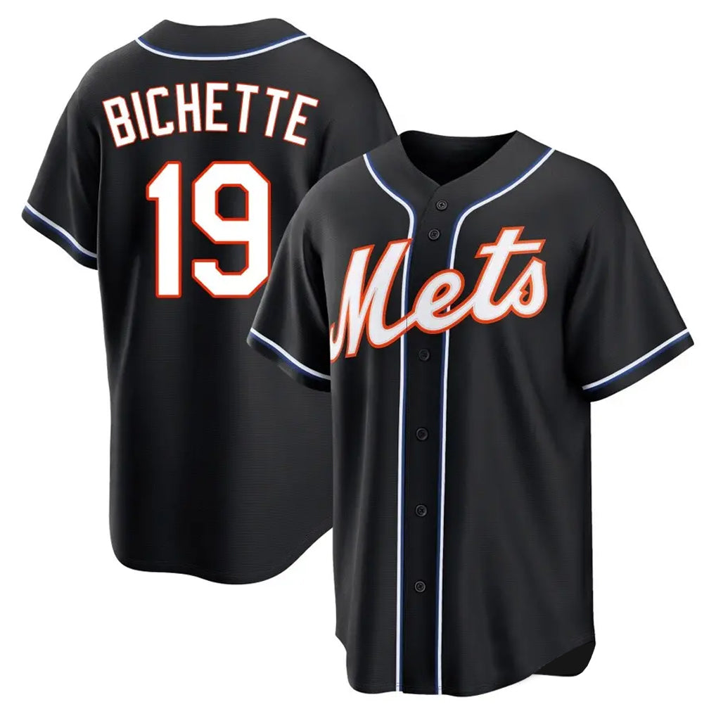 Kdoa NY.Mets #19 Bo Bichette Player Black Fashion Out Game Stitched Jerseys