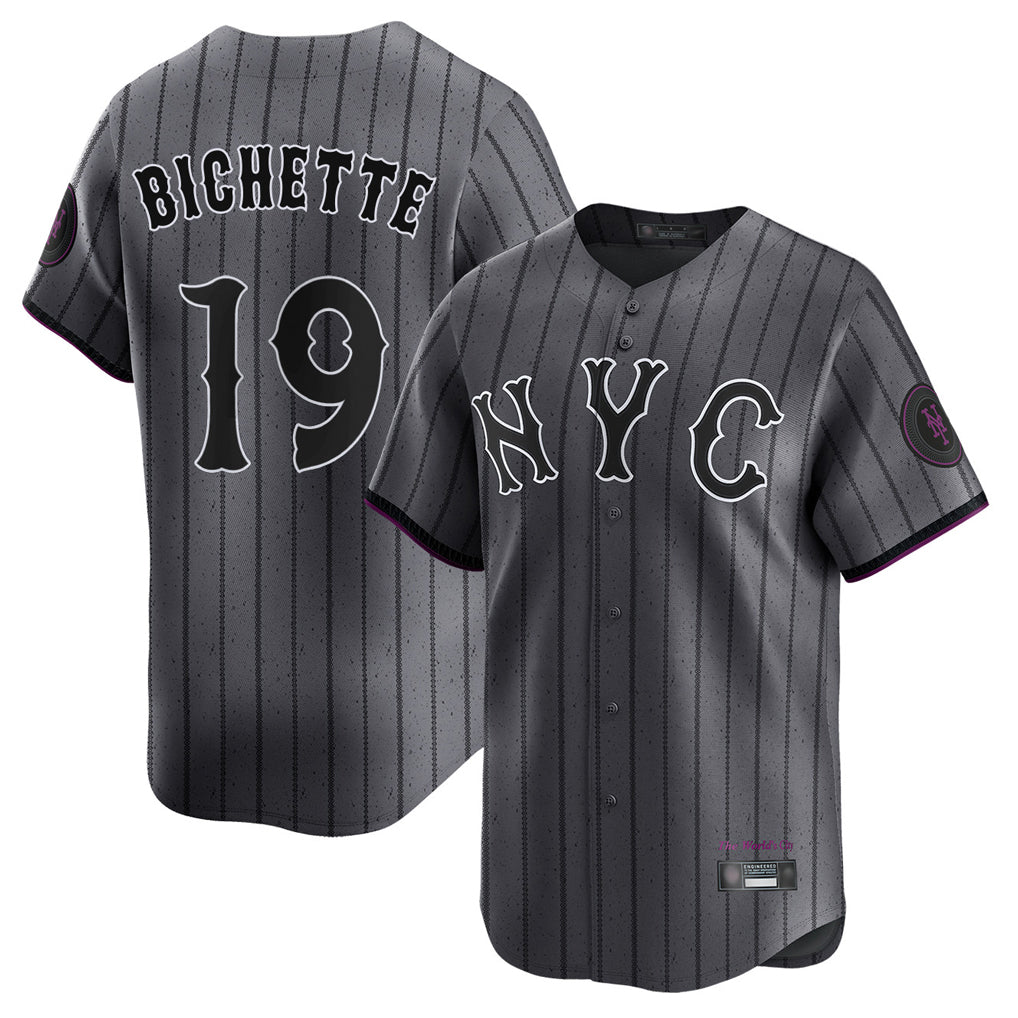 Kdoa NY.Mets #19 Bo Bichette Player Gray City Connect Limited Stitched Jerseys