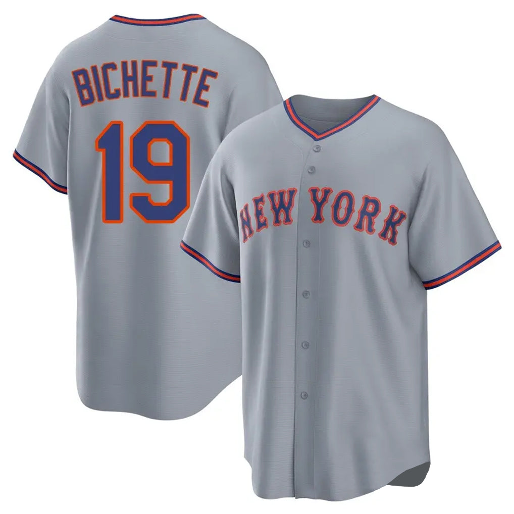Kdoa NY.Mets #19 Bo Bichette Player Gray Road Home Game Stitched Jerseys