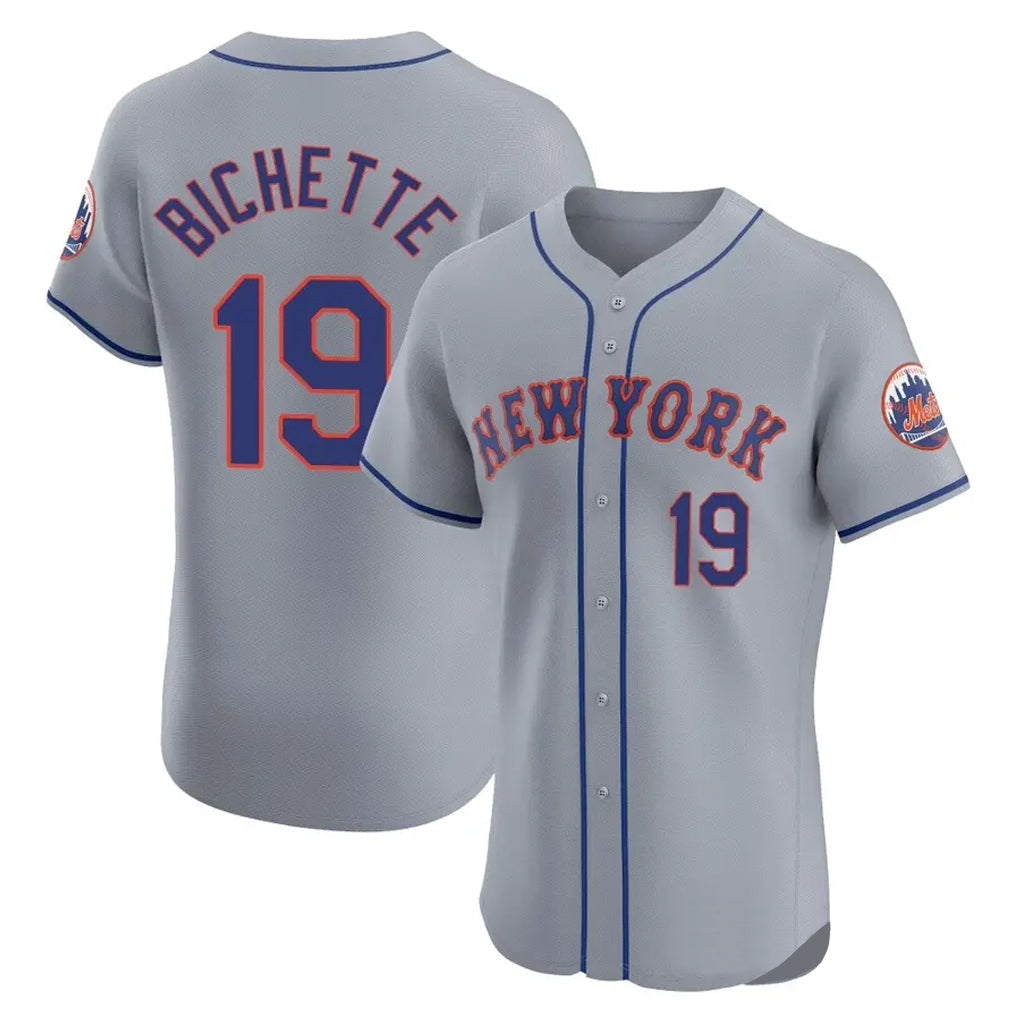 Kdoa NY.Mets #19 Bo Bichette Player Gray Road Limited Elite Home Stitched Jerseys