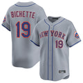 Kdoa NY.Mets #19 Bo Bichette Player Gray Road Limited Home Stitched Jerseys