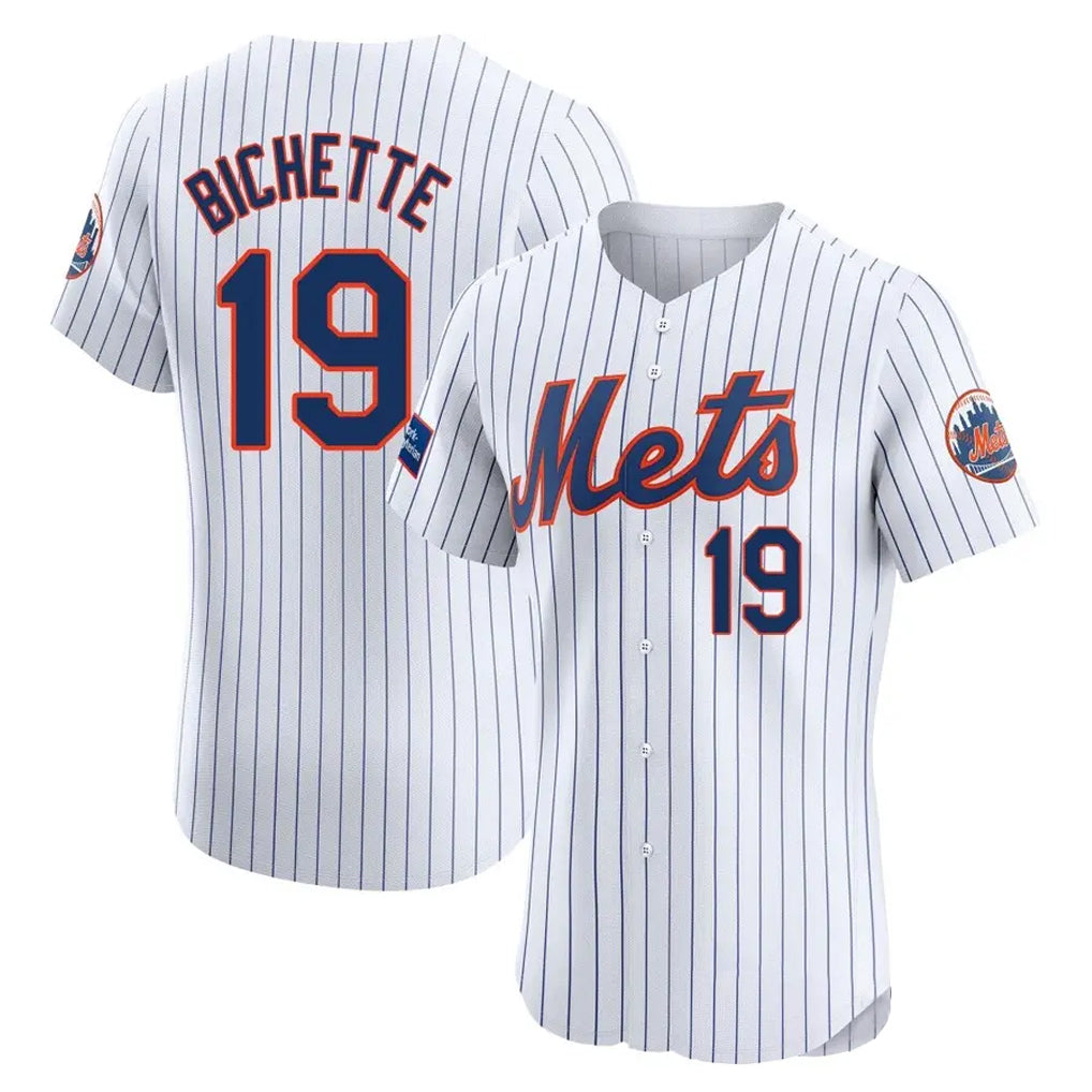 Kdoa NY.Mets #19 Bo Bichette Player White Home Limited Elite Stitched Jerseys