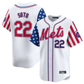 Kdoa NY.Mets #22 Juan Soto Player White 2025 Independence Day Vapor Premier Limited  Stitched Jerseys