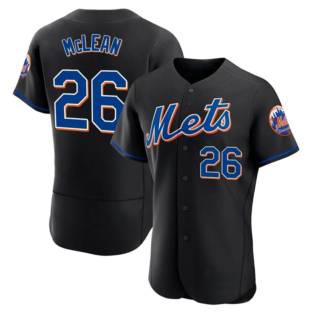 Kdoa NY.Mets #26 Nolan McLean Player Black Replica Home Limited Elite Stitched Jerseys