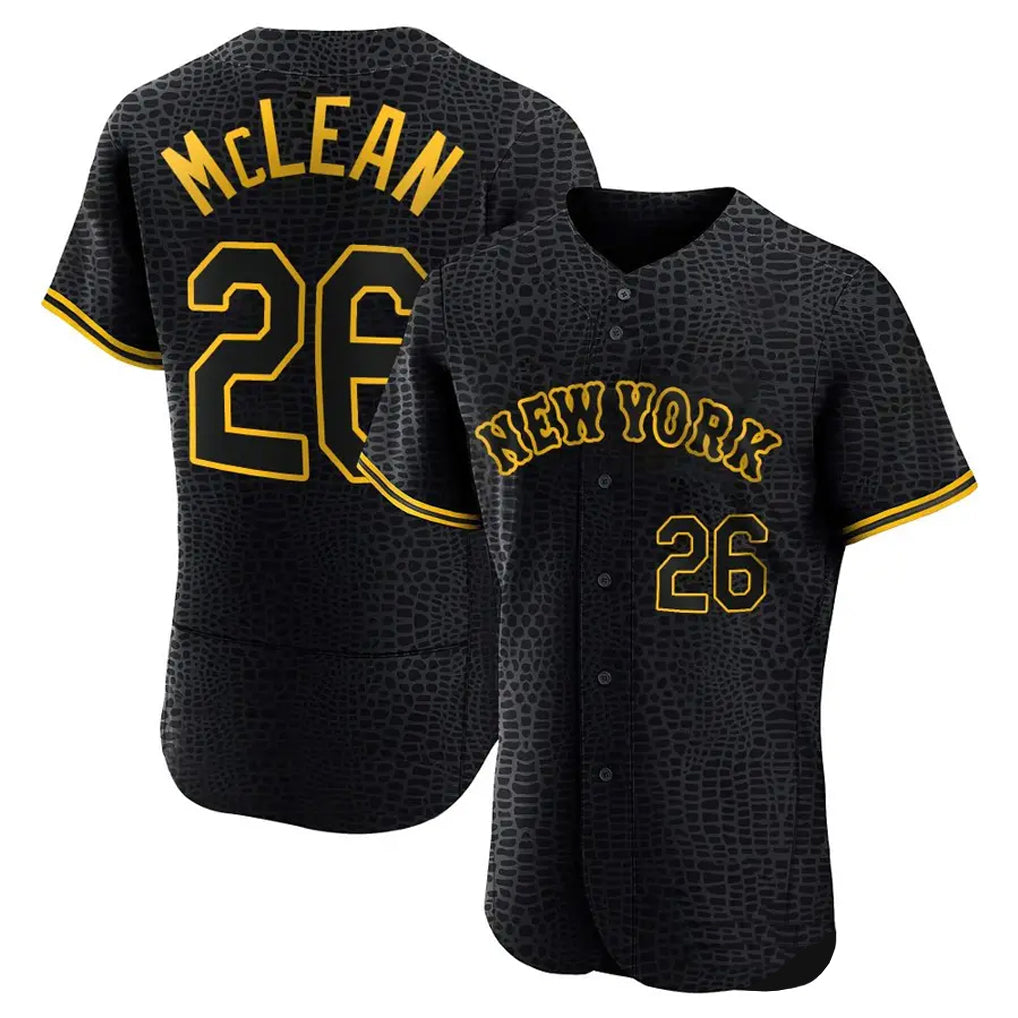 Kdoa NY.Mets #26 Nolan McLean Player Black Snake Skin City Home Game Stitched Jerseys