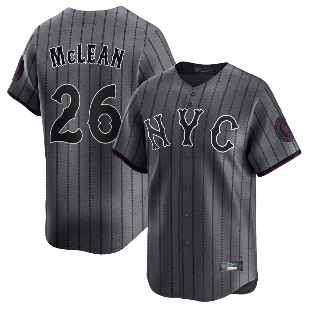 Kdoa NY.Mets #26 Nolan McLean Player Gray City Connect Limited Stitched Jerseys