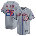 Kdoa NY.Mets #26 Nolan McLean Player Gray Road Limited Home Stitched Jerseys