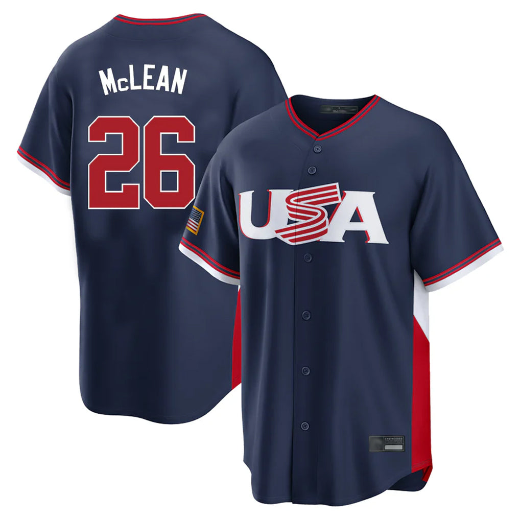 Kdoa NY.Mets #26 Nolan McLean Player Navy USA 2026 World Classic Home Limited Stitched Jerseys