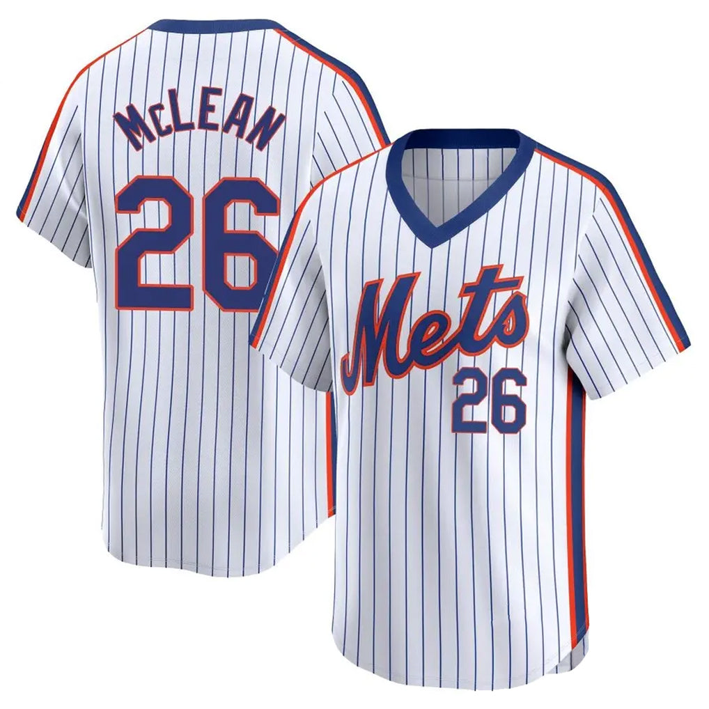 Kdoa NY.Mets #26 Nolan McLean Player White Cooperstown Collection T-shirt Game Stitched Jerseys