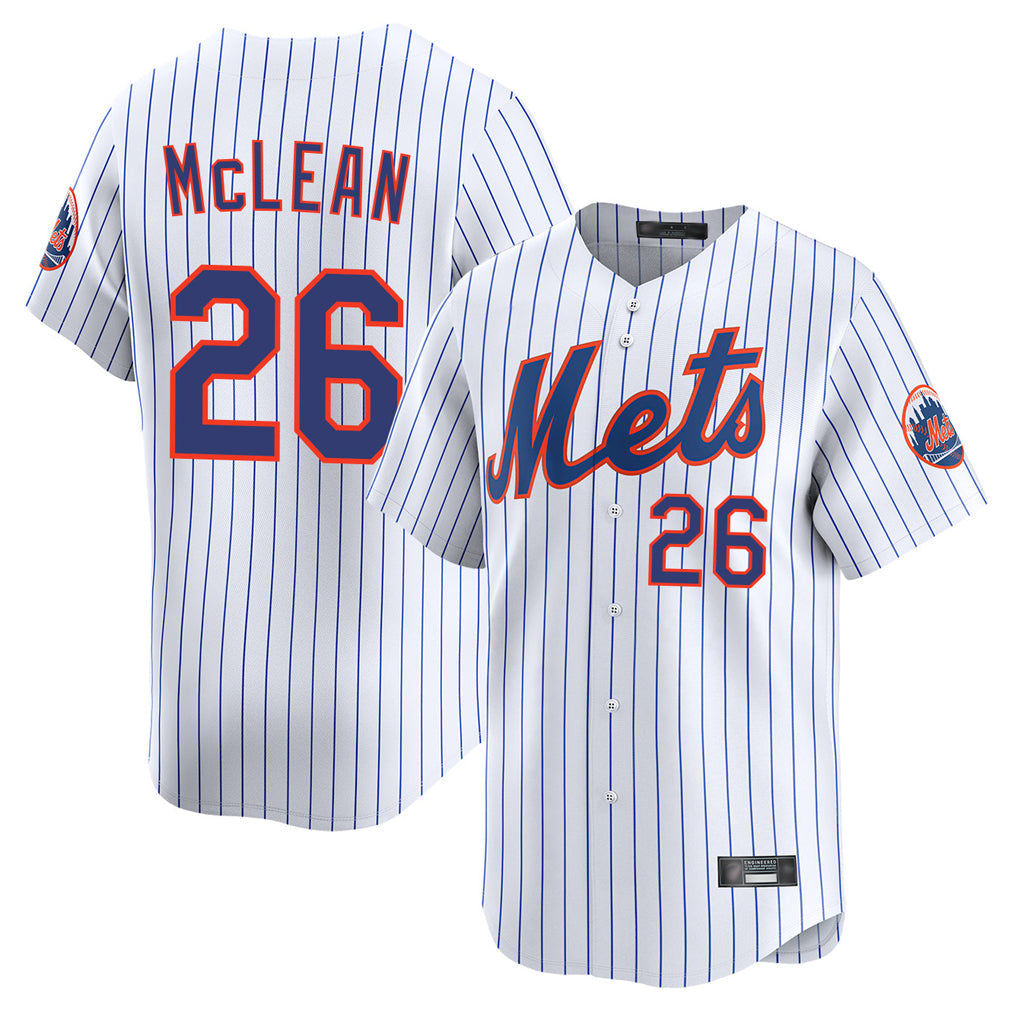 Kdoa NY.Mets #26 Nolan McLean Player White Home Replica Stitched Jerseys