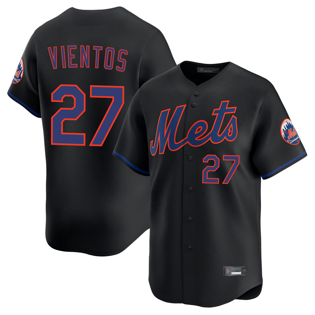 Kdoa NY.Mets #27 Mark Vientos Player Black Alternate Home Limited Stitched Jerseys