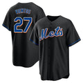 Kdoa NY.Mets #27 Mark Vientos Player Black Replica Home Game Stitched Jerseys