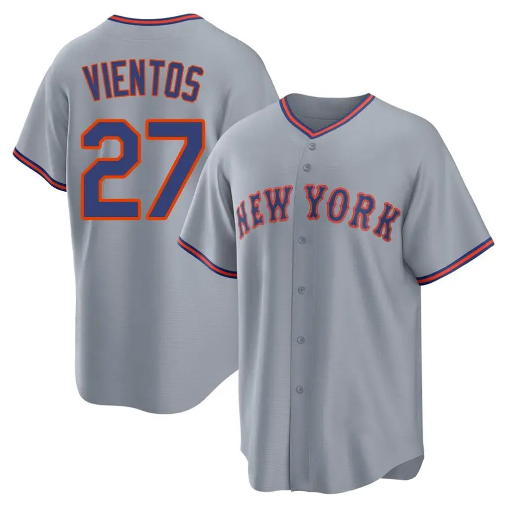 Kdoa NY.Mets #27 Mark Vientos Player Gray Road Home Game Stitched Jerseys