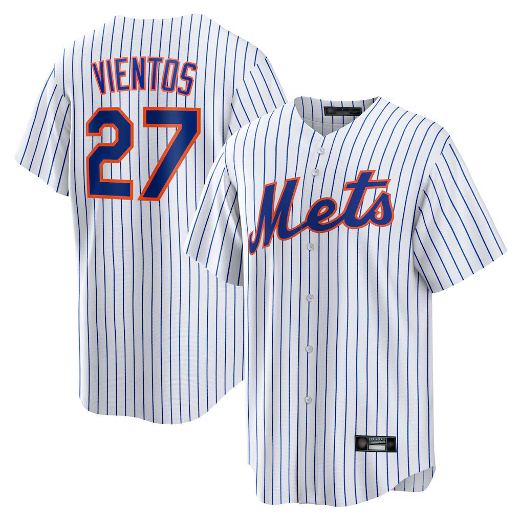 Kdoa NY.Mets #27 Mark Vientos Player White Home Game Stitched Jerseys