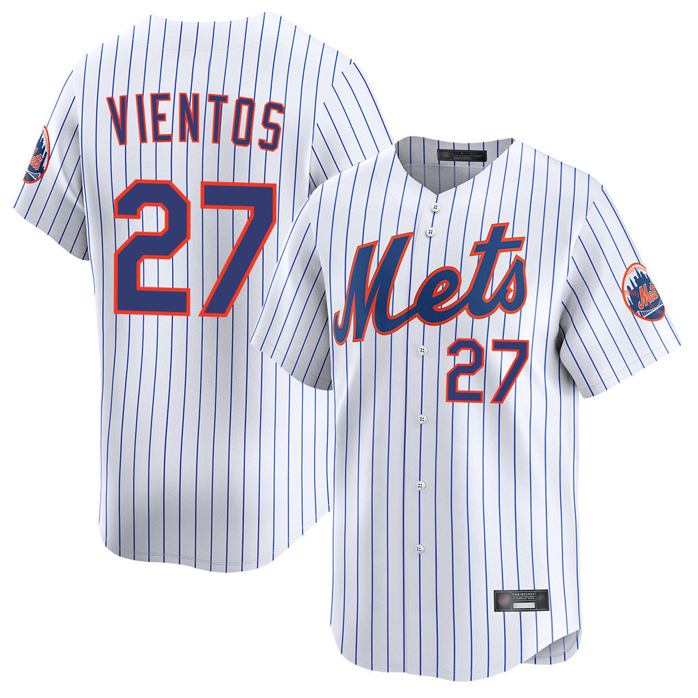 Kdoa NY.Mets #27 Mark Vientos Player White Home Limited Stitched Jerseys