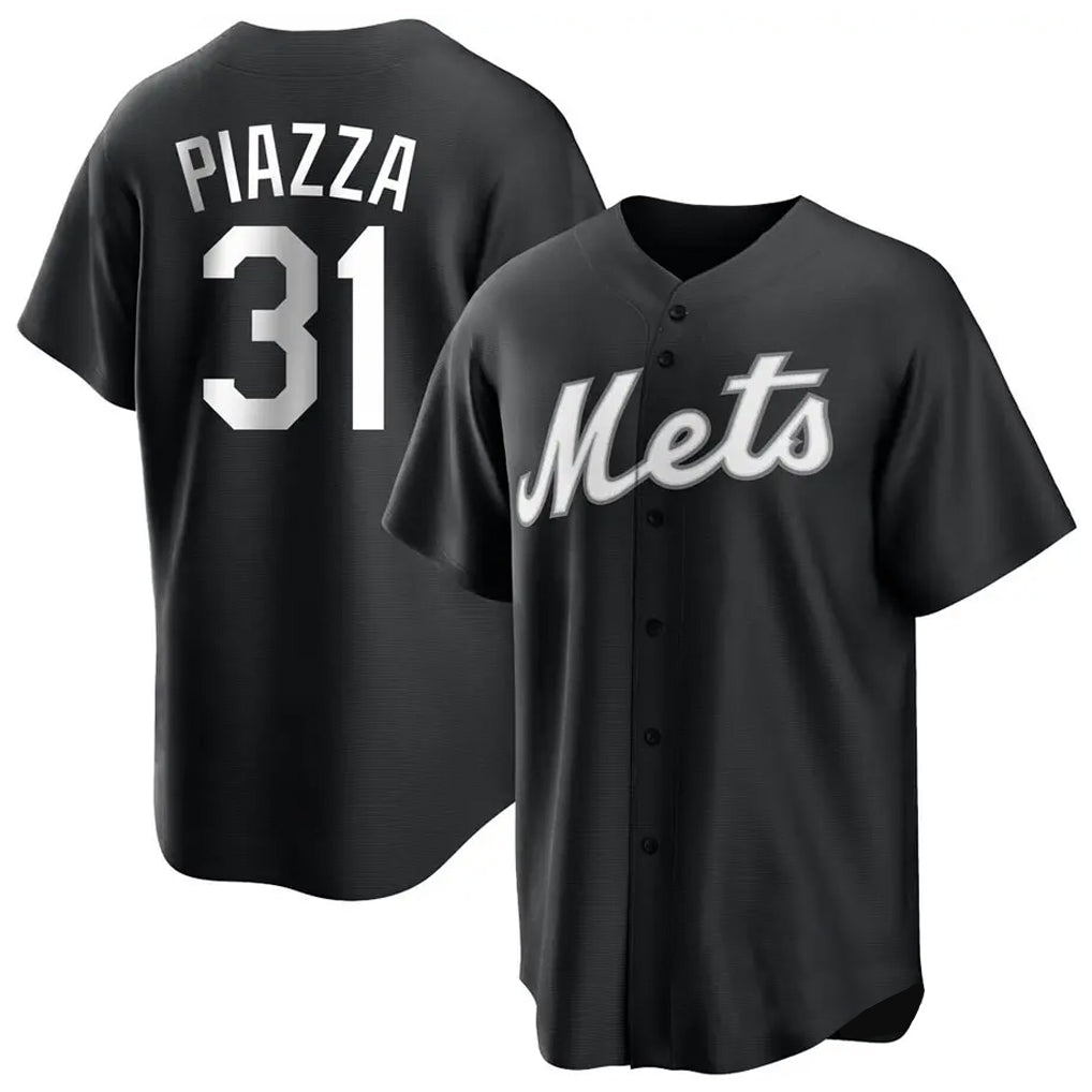 Kdoa NY.Mets #31 Mike Piazza Player Black Home Game Stitched Jerseys
