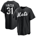 Kdoa NY.Mets #31 Mike Piazza Player Black Home Game Stitched Jerseys