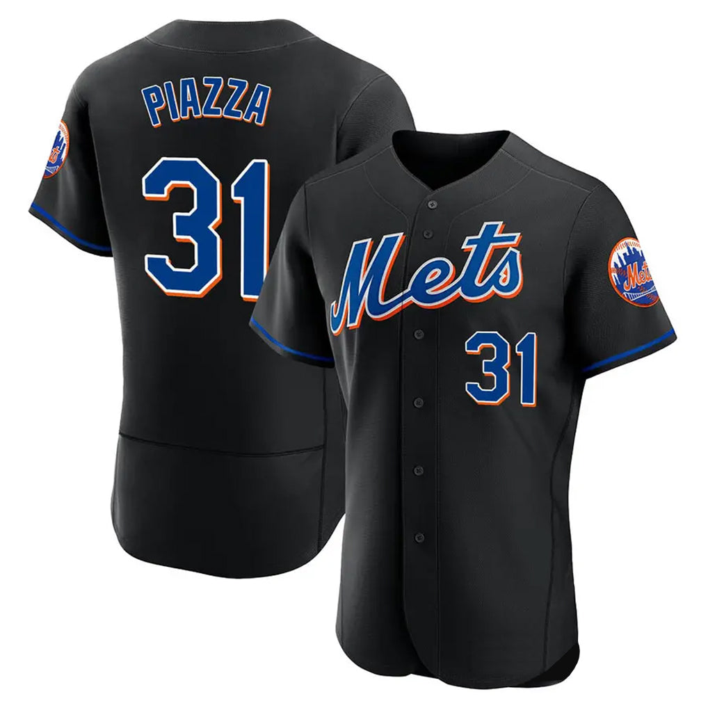 Kdoa NY.Mets #31 Mike Piazza Player Black Replica Home Limited Elite Stitched Jerseys