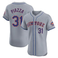 Kdoa NY.Mets #31 Mike Piazza Player Gray Road Limited Elite Home Stitched Jerseys
