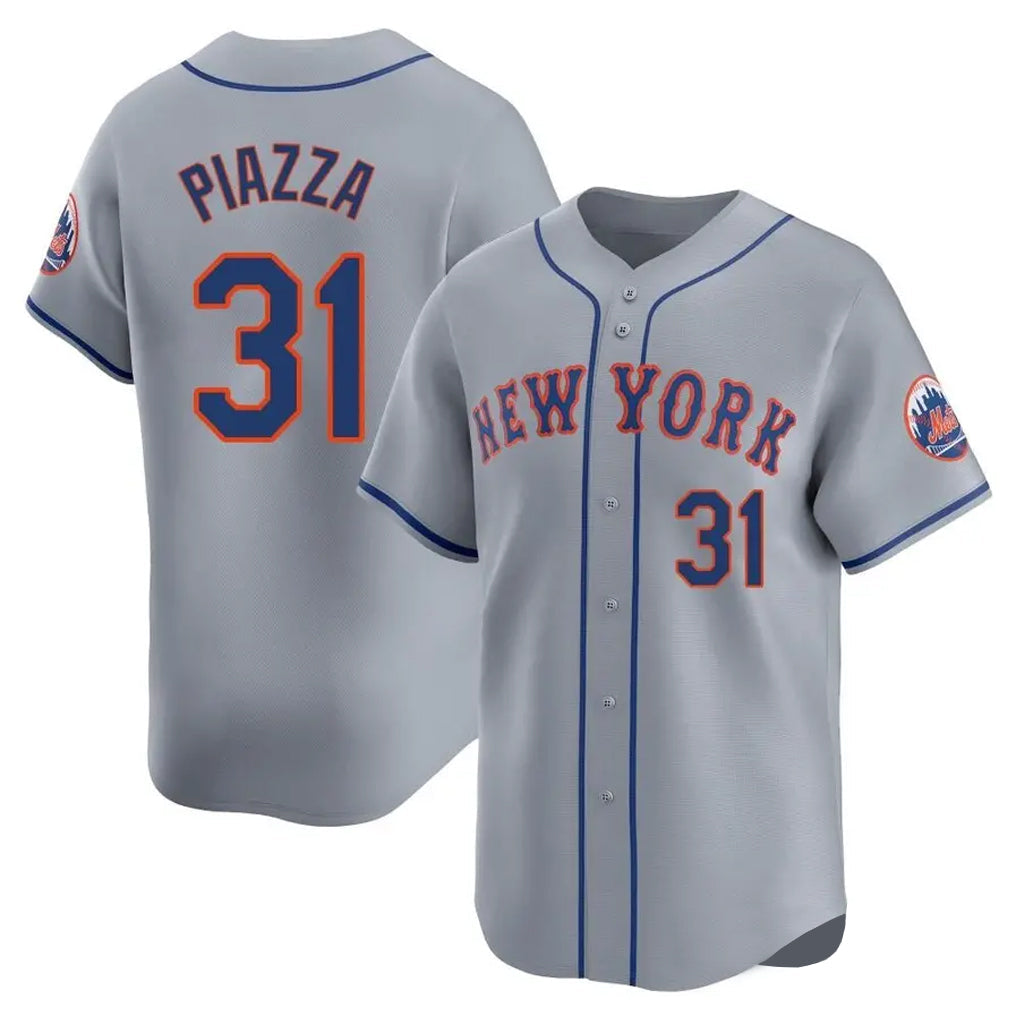 Kdoa NY.Mets #31 Mike Piazza Player Gray Road Limited Home Stitched Jerseys