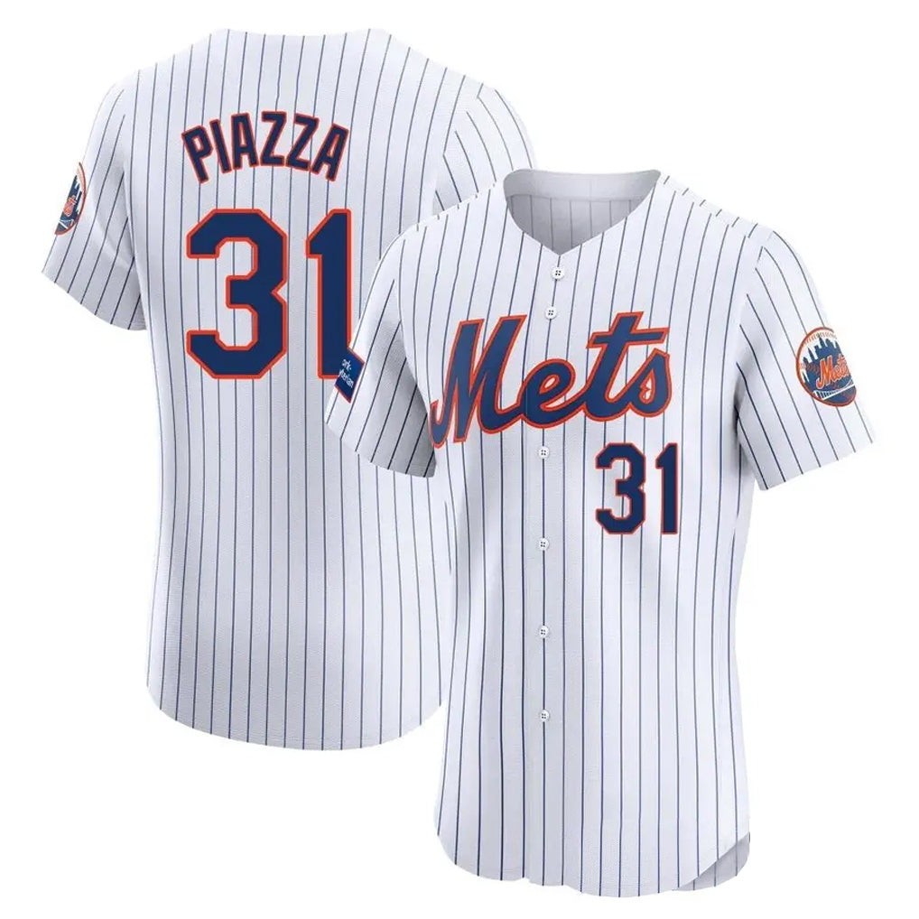 Kdoa NY.Mets #31 Mike Piazza Player White Home Limited Elite Stitched Jerseys