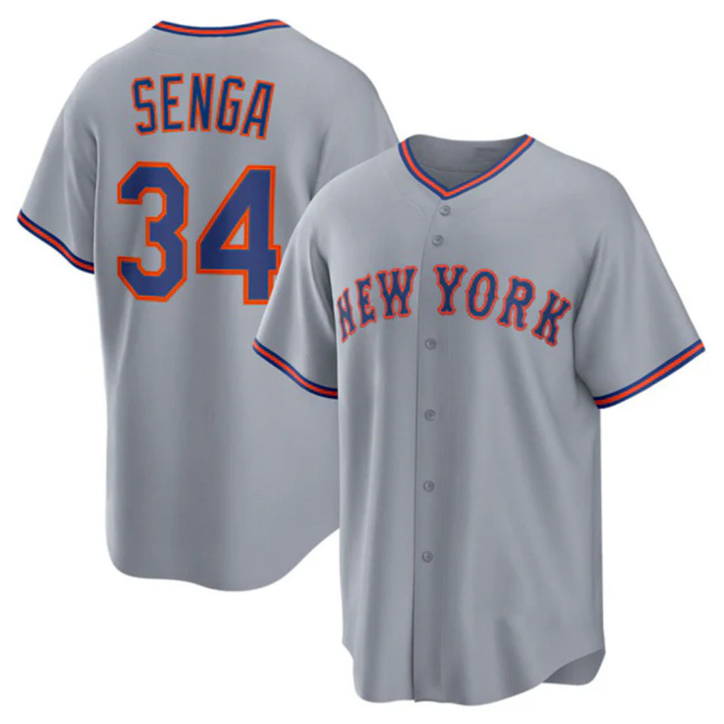 Kdoa NY.Mets #34 Kodai Senga Player Gray Road Home Game Stitched Jerseys