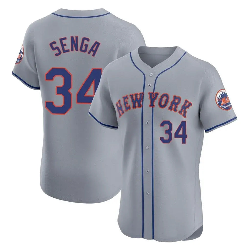Kdoa NY.Mets #34 Kodai Senga Player Gray Road Limited Elite Home Stitched Jerseys