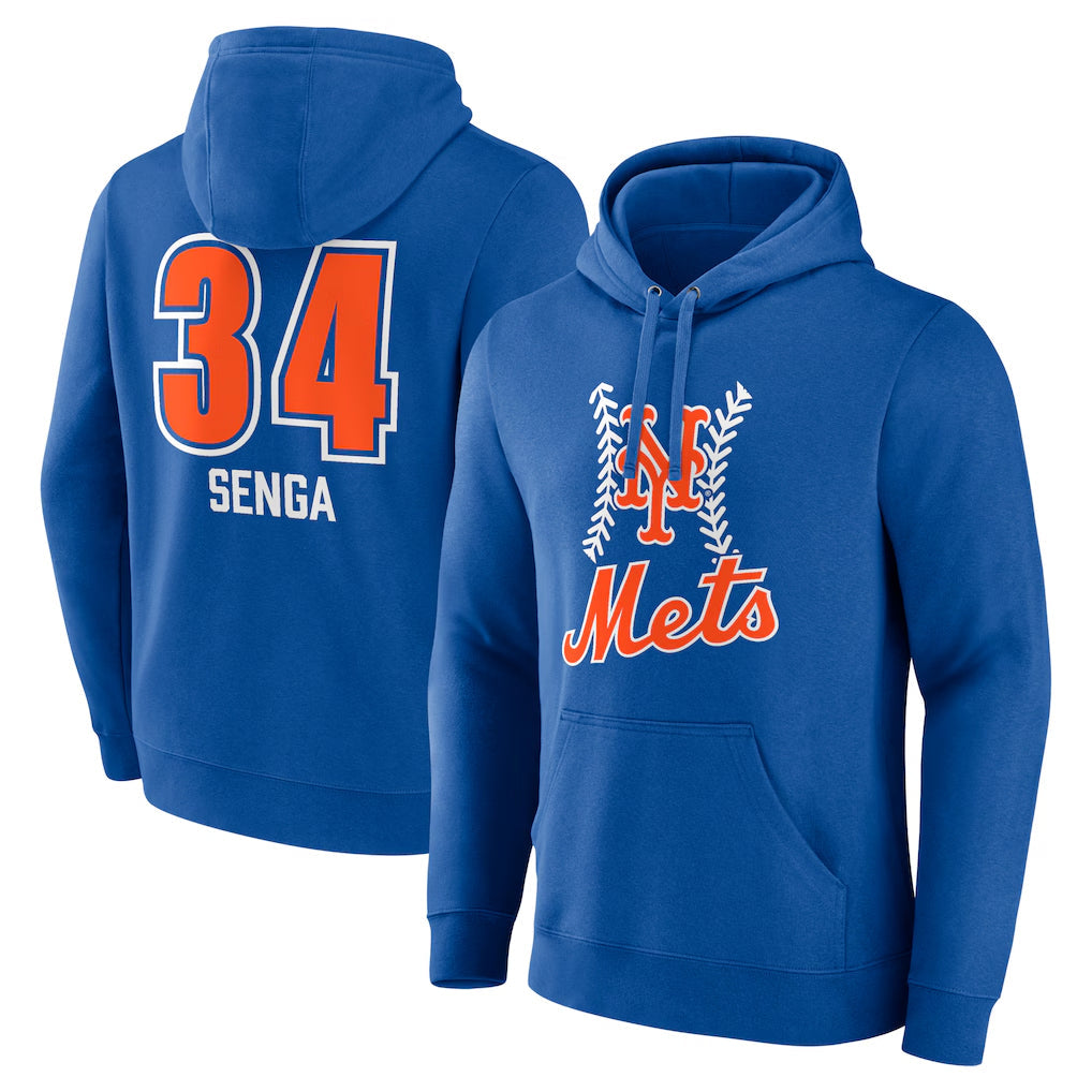 Kdoa NY.Mets #34 Kodai Senga Player Royal Club Pullover Hoodie Game Stitched Jerseys