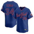 Kdoa NY.Mets #34 Kodai Senga Player Royal T-shirt Home Limited Elite Stitched Jerseys