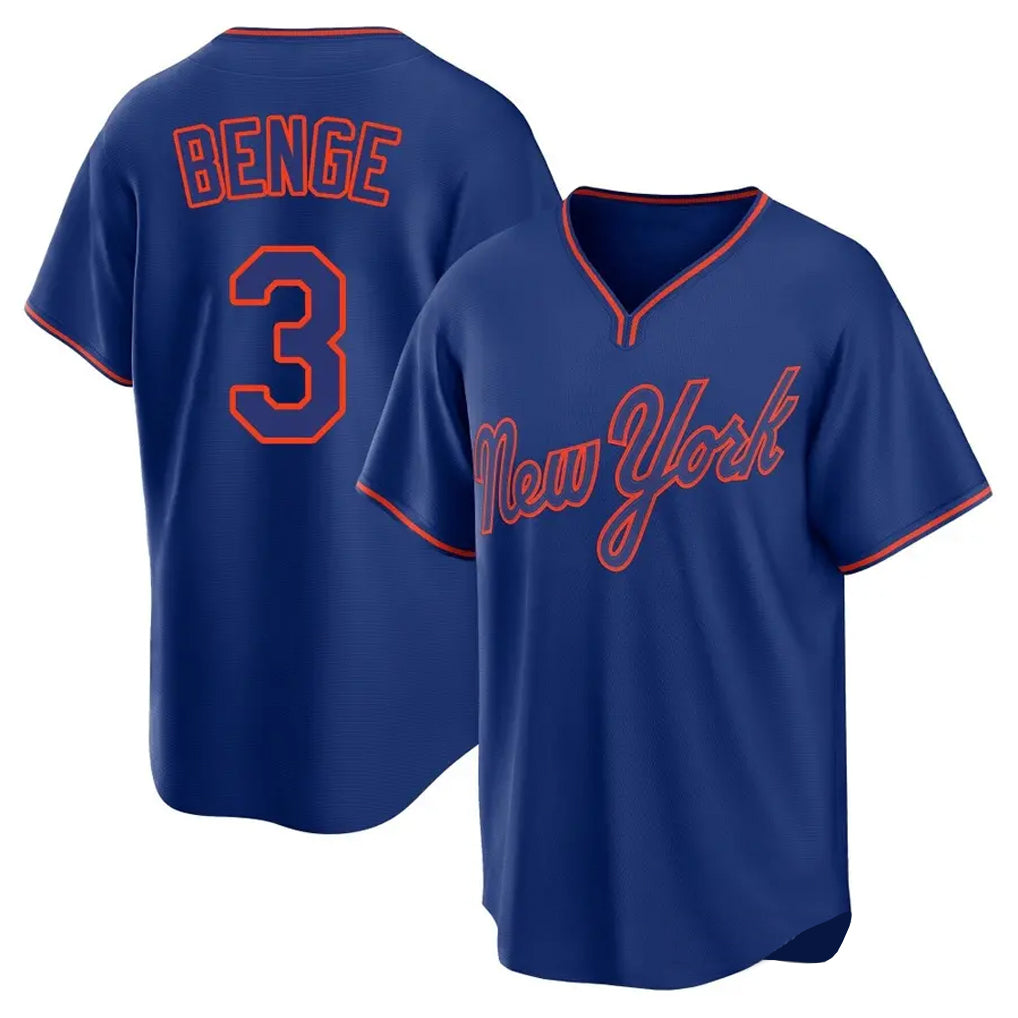 Kdoa NY.Mets #3 Carson Benge Player Royal T-shirt Home Game Stitched Jerseys