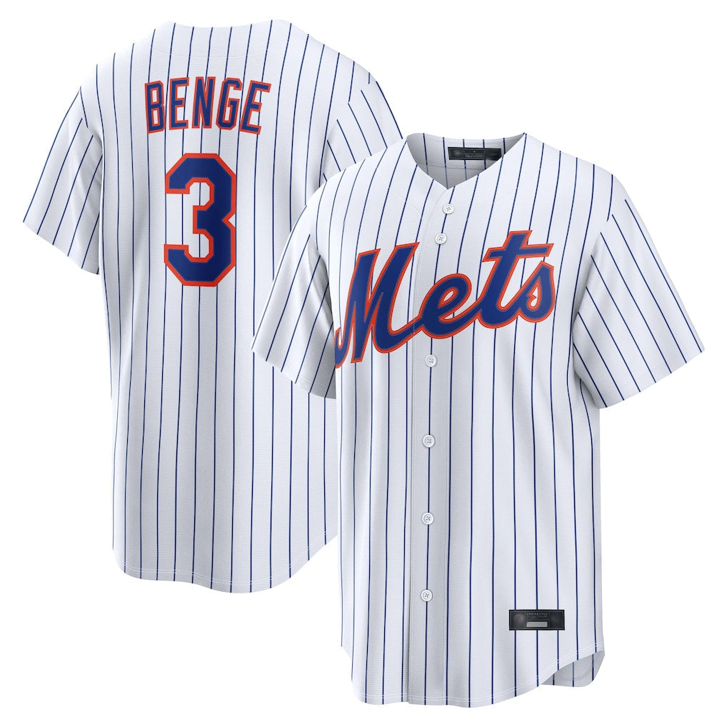 Kdoa NY.Mets #3 Carson Benge Player White Home Limited Stitched Jerseys